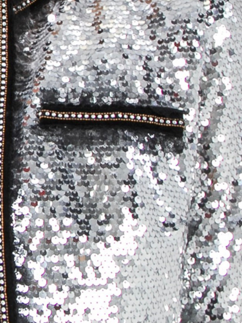 Silver Sequin Blazer