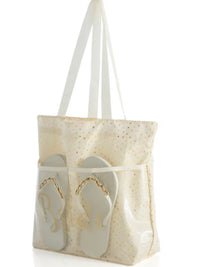 BRIDE TOTE AND FLIP-FLOP SET, IVORY