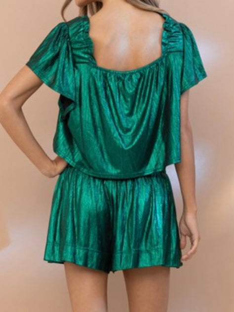 Emerald Gloss Short Pant Set