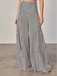 Stripe Tiered Wide Leg Palazzo
