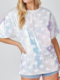 Ivory Sequin Star Tee