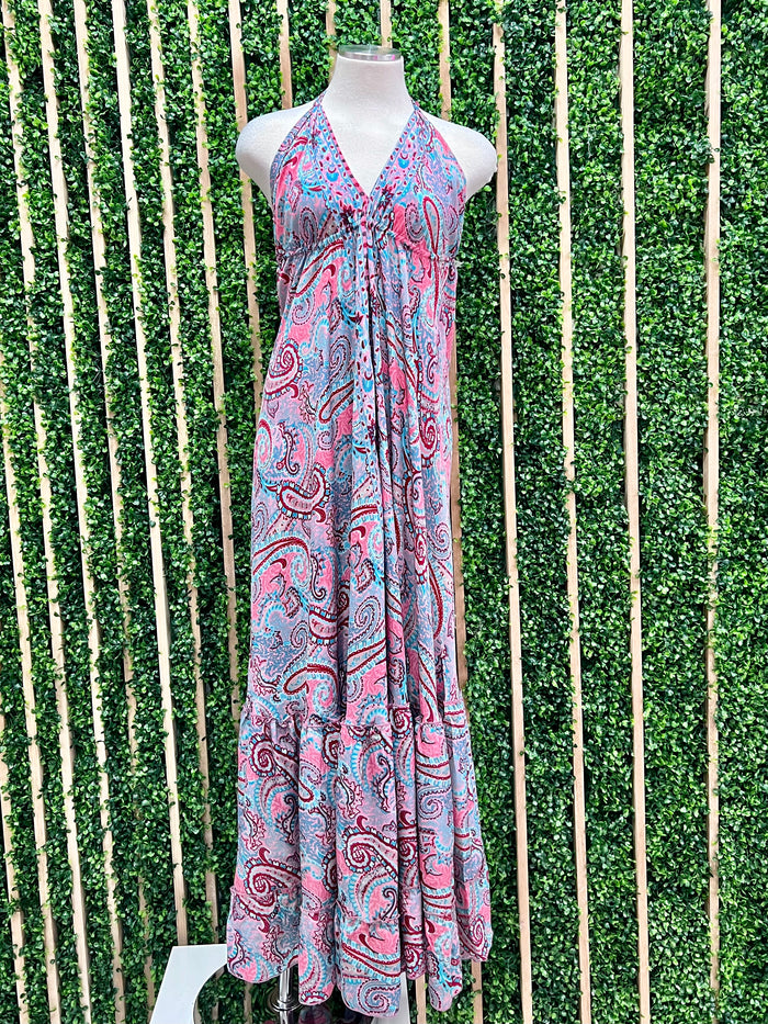 Boho Halter Midi Dress