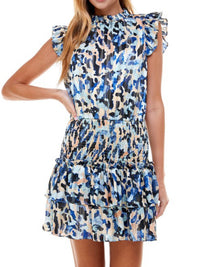 Animal Print Smocked Waist Dress