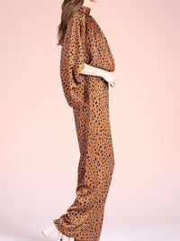 Camel Print High Neck Jumpsuit