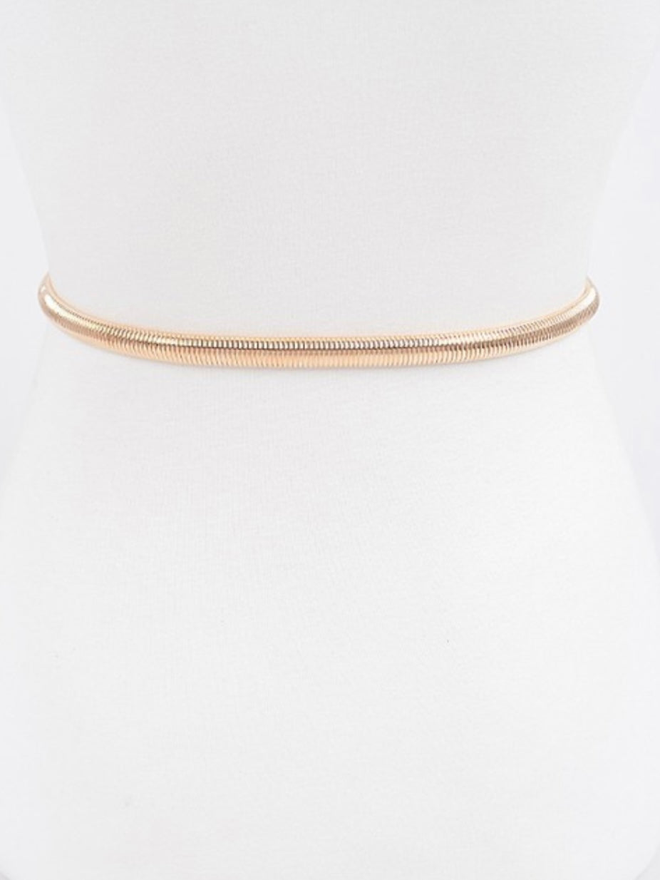 Textured Ovals Metal Elastic Belt