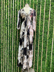 Exquisite Barroque Cutout Maxi Dress