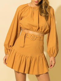 Puff Sleeve Top Skirt Set