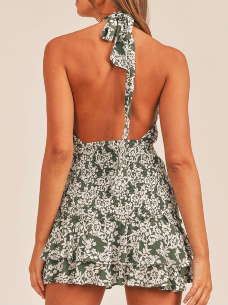 Olive Halter Mini Dress