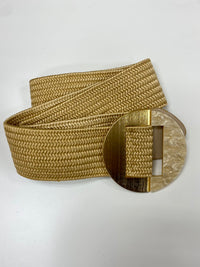 Fancy Acrylic Buckle Raffia Belt