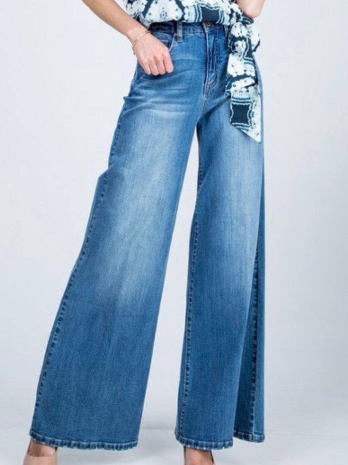 Denim Wide Leg Palazzo Denim