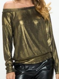 Metallic Off Shoulder Top