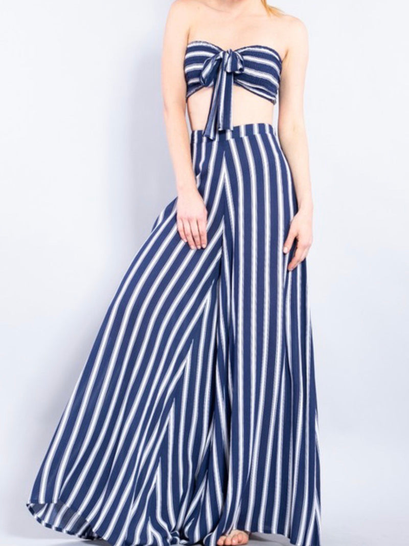 Striped Summer Palazzo Set