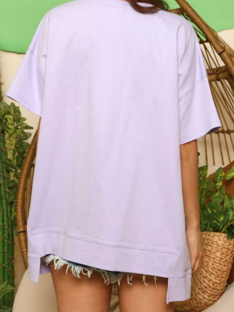 Sequin Star Patch  Oversized Tee