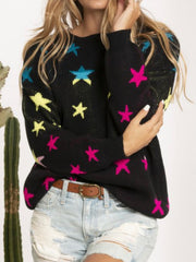 Multi Print Star Sweater