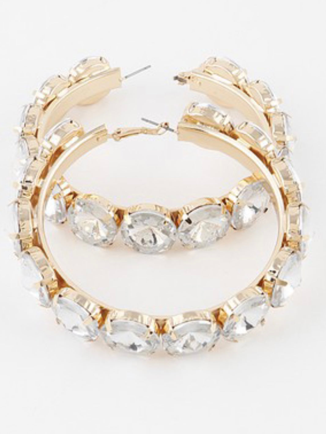 Large Rhinestone Hoop Earrings