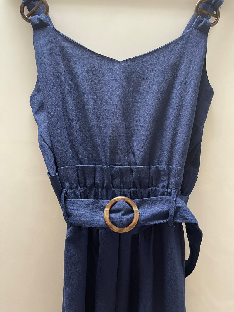 Belted Linen Jumpsuit