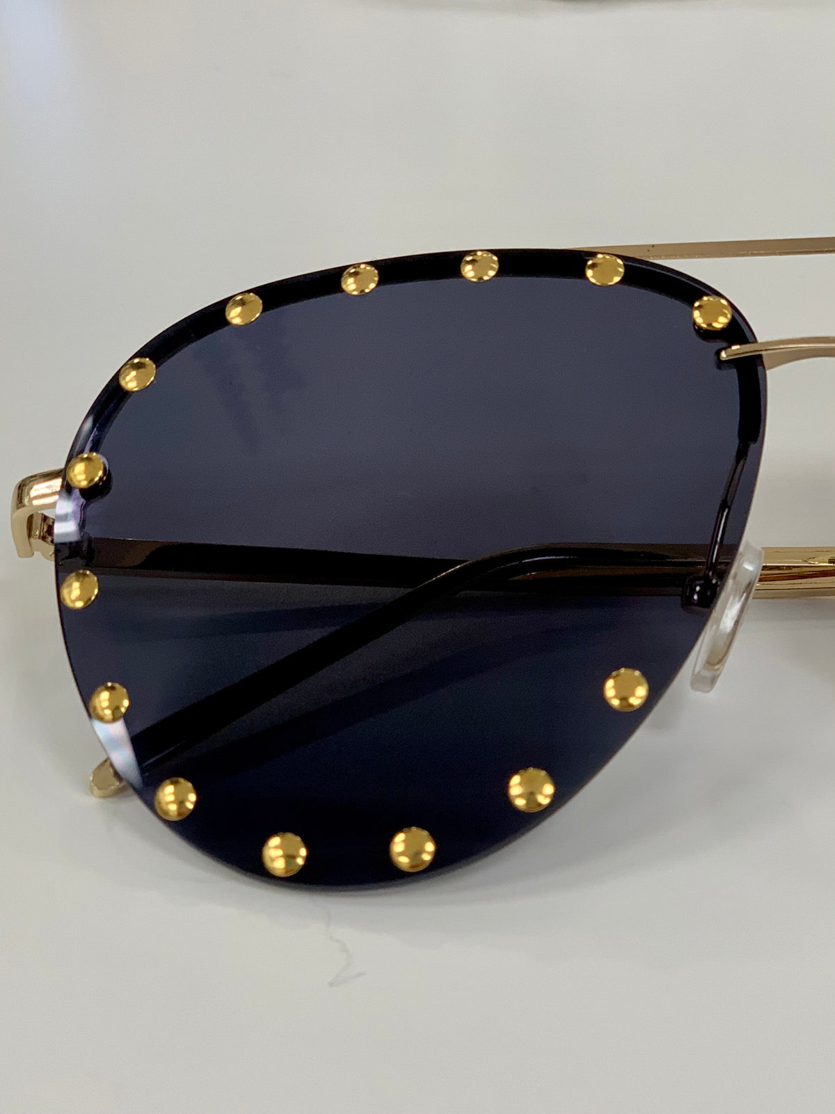 Studded Aviator Sunglass