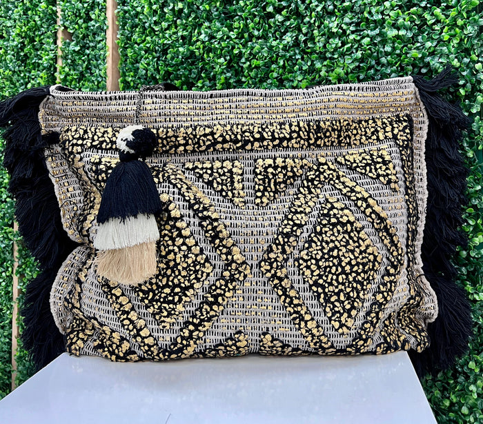 Delicate Embroidered Tufted Tote