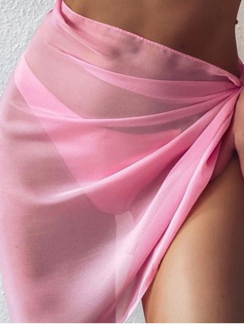 Sheer Beach Wrap Skirt Coverup