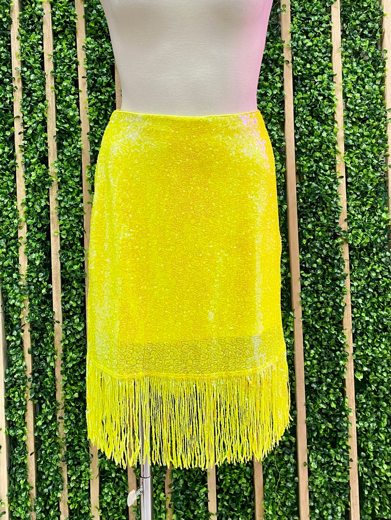 Fringe Sequin Skirt