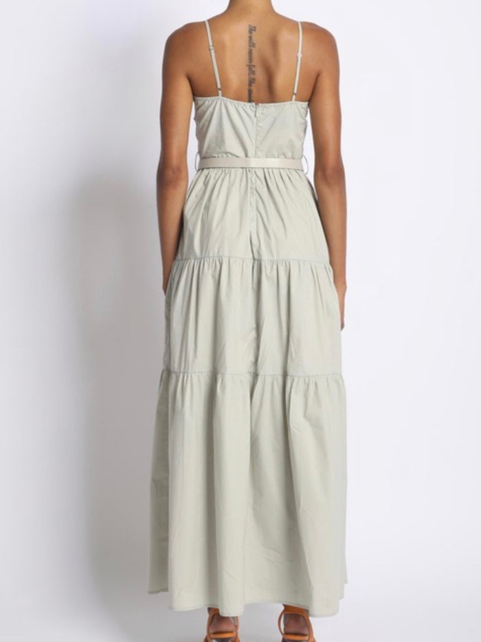 Square Neck Tiered Maxi