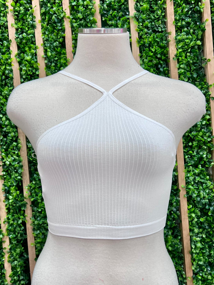 Halter Neck Cropped Basic Top