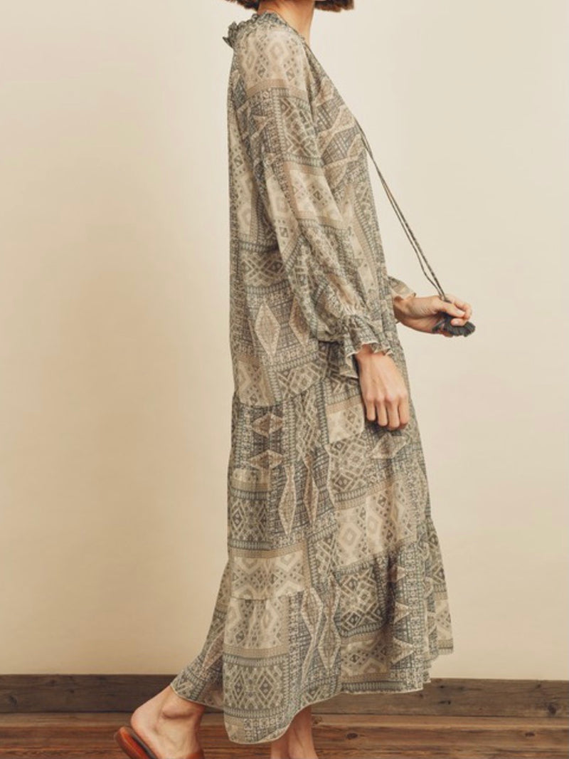 Seagreen Patchwork Maxi Dress