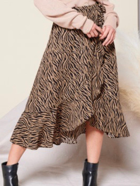 Zebra Wrap Skirt