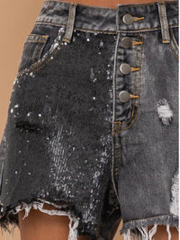 Distressed Sequin Mix Deim Short