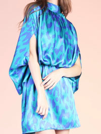 Blue Leopard Short Dress