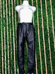 One Size Pleather Cropped Joggers