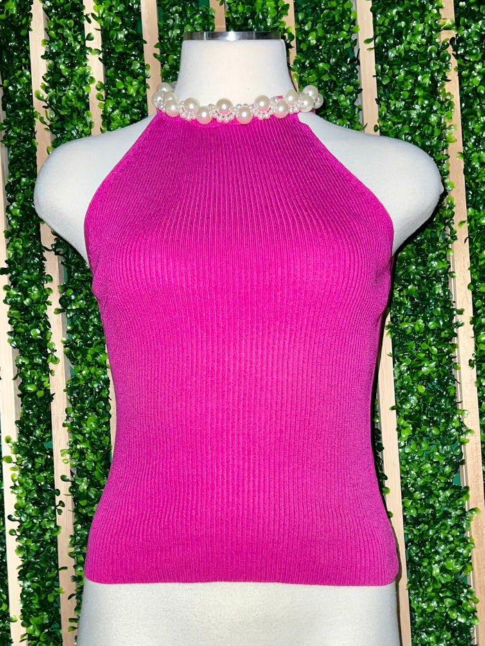 Pearl Neckline Top