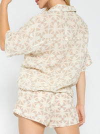 Cream Kaleidoscope Short Pant Set