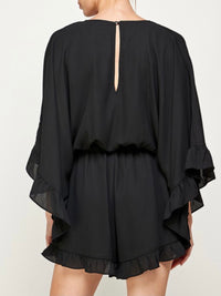 Black Ruffled Romper