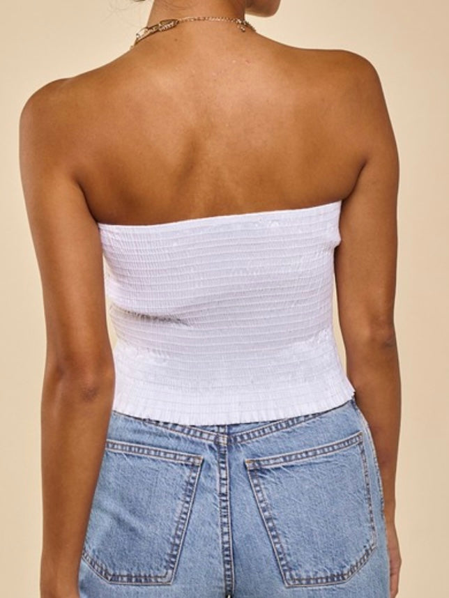 Bow Detail Strapless Top