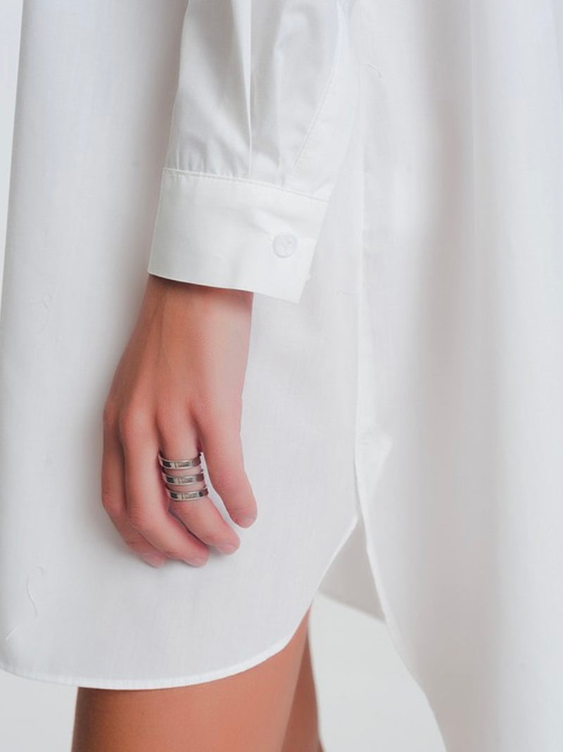 Eyelet Detail Shirt Dress