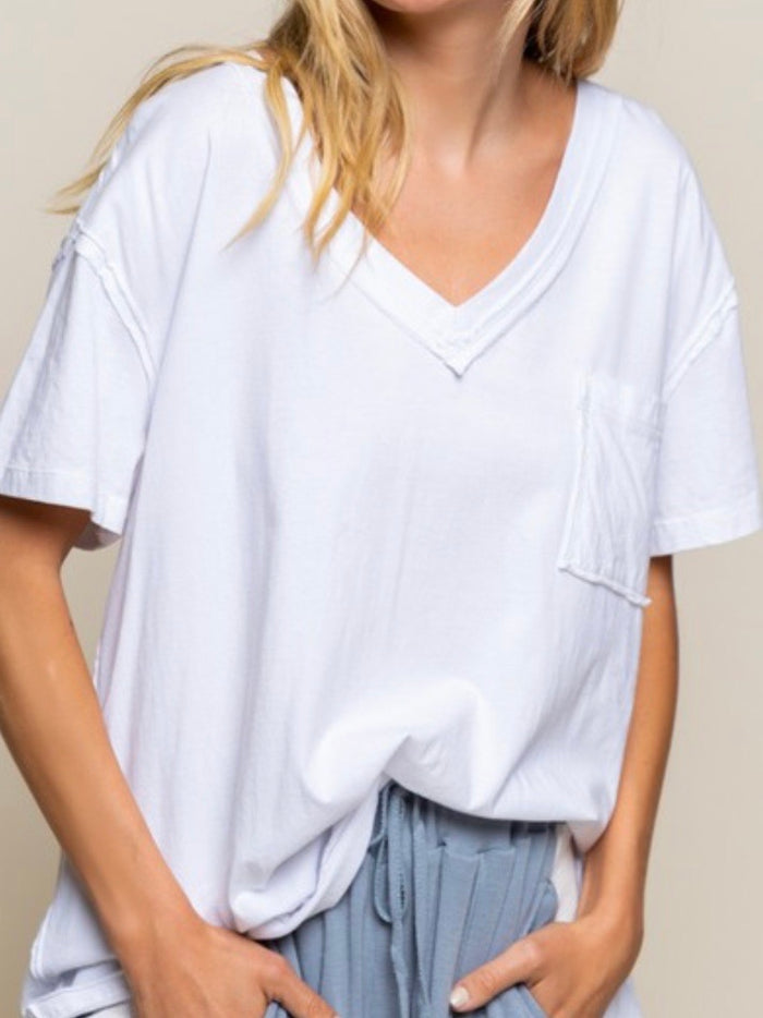 Pocket Detail Oversized Tee