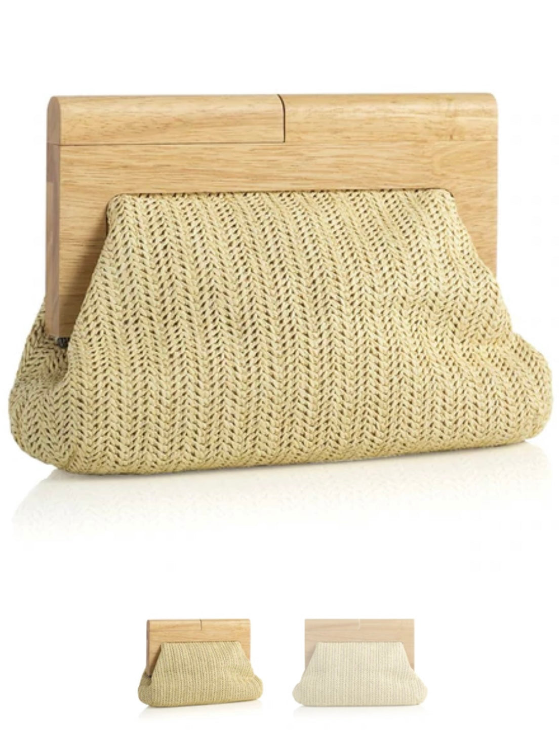 Delicate Ivory Straw Clutch