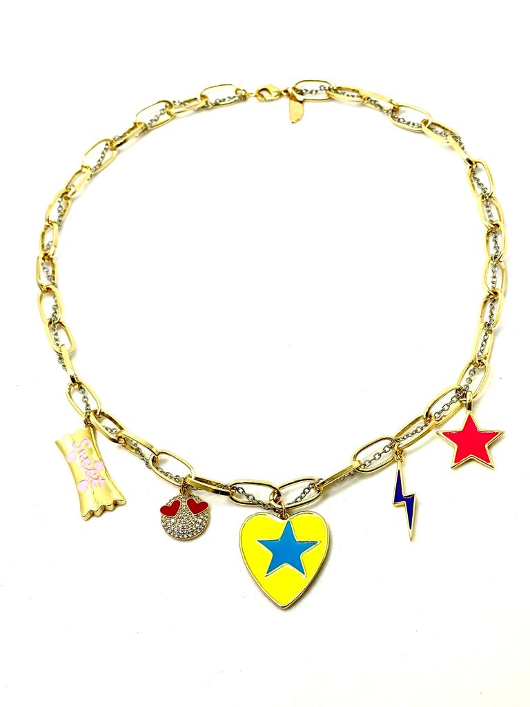 Star Heart Colorful Necklace