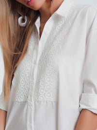 Eyelet Detail Shirt Dress