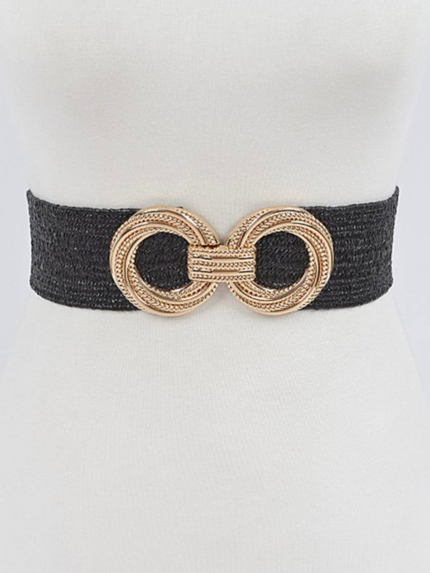 Textured Double Circle Straw Belt