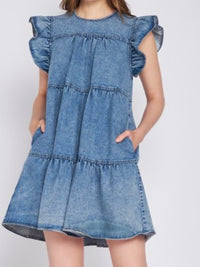 Angel Sleeve Denim Dress