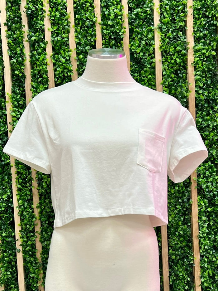 Pocket Detail Crop Tee