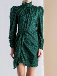 Black Green Mini Sheath Dress