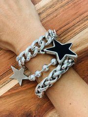 Leather Star Link Bracelet