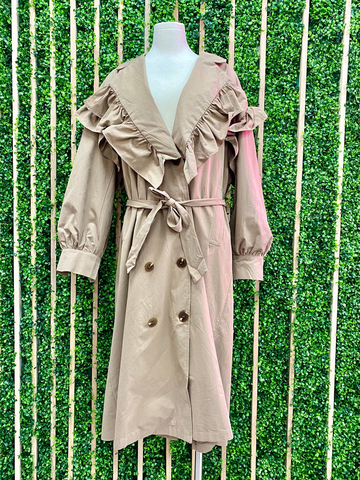 Ruffle Trench Coat