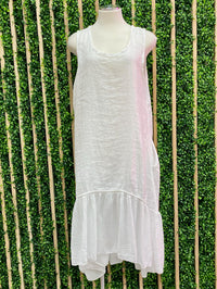 Hi Lo Linen Sleeveless Dress