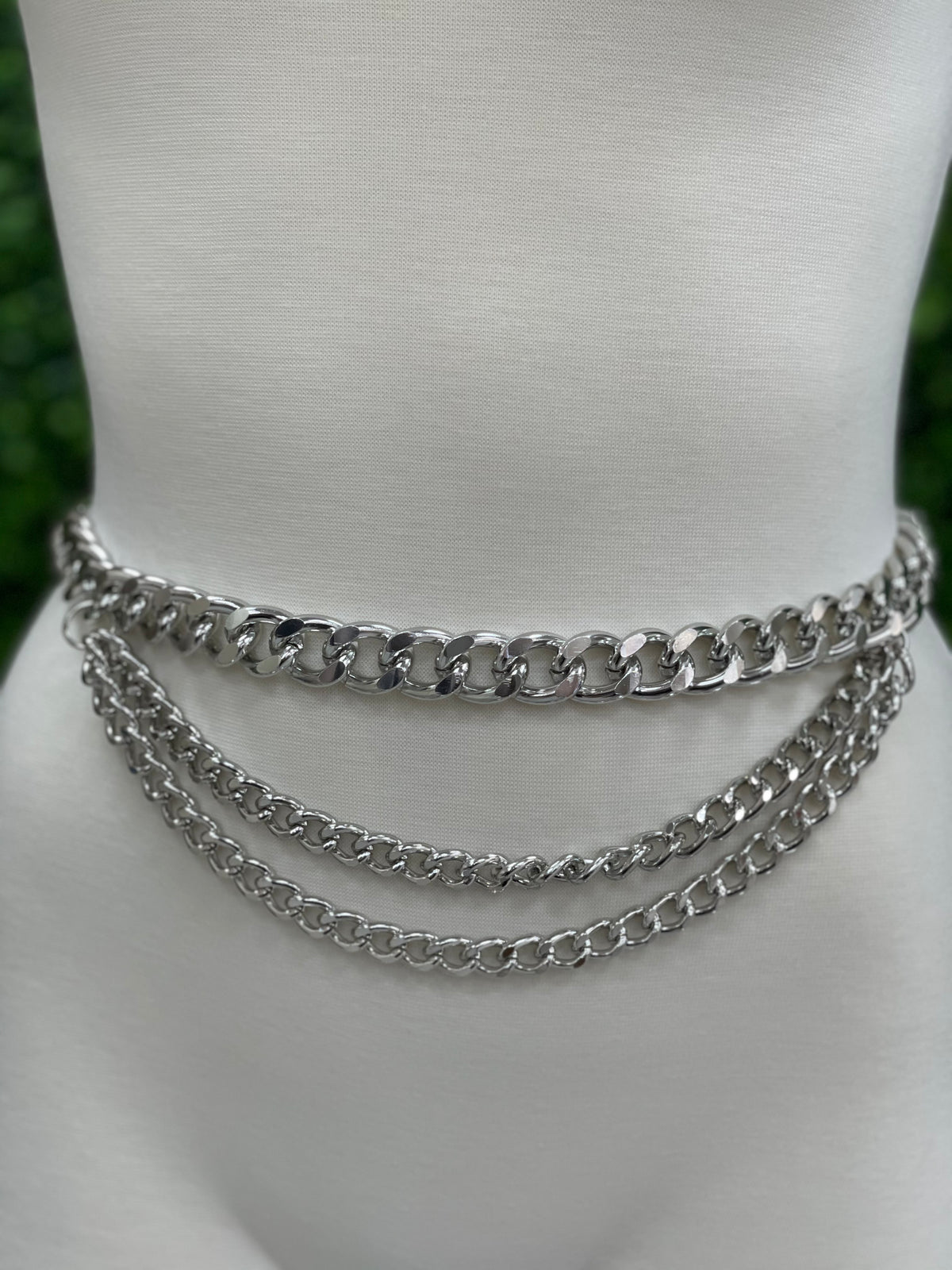 Silver Drop Chain Belt