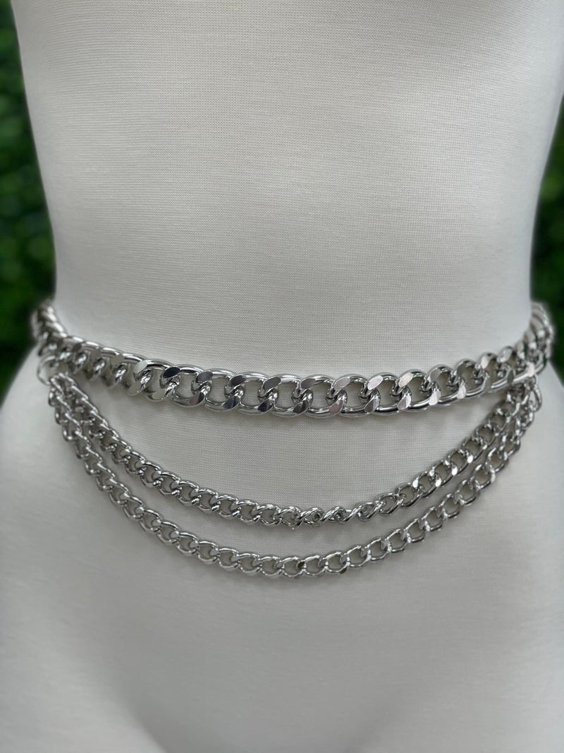 Silver Drop Chain Belt