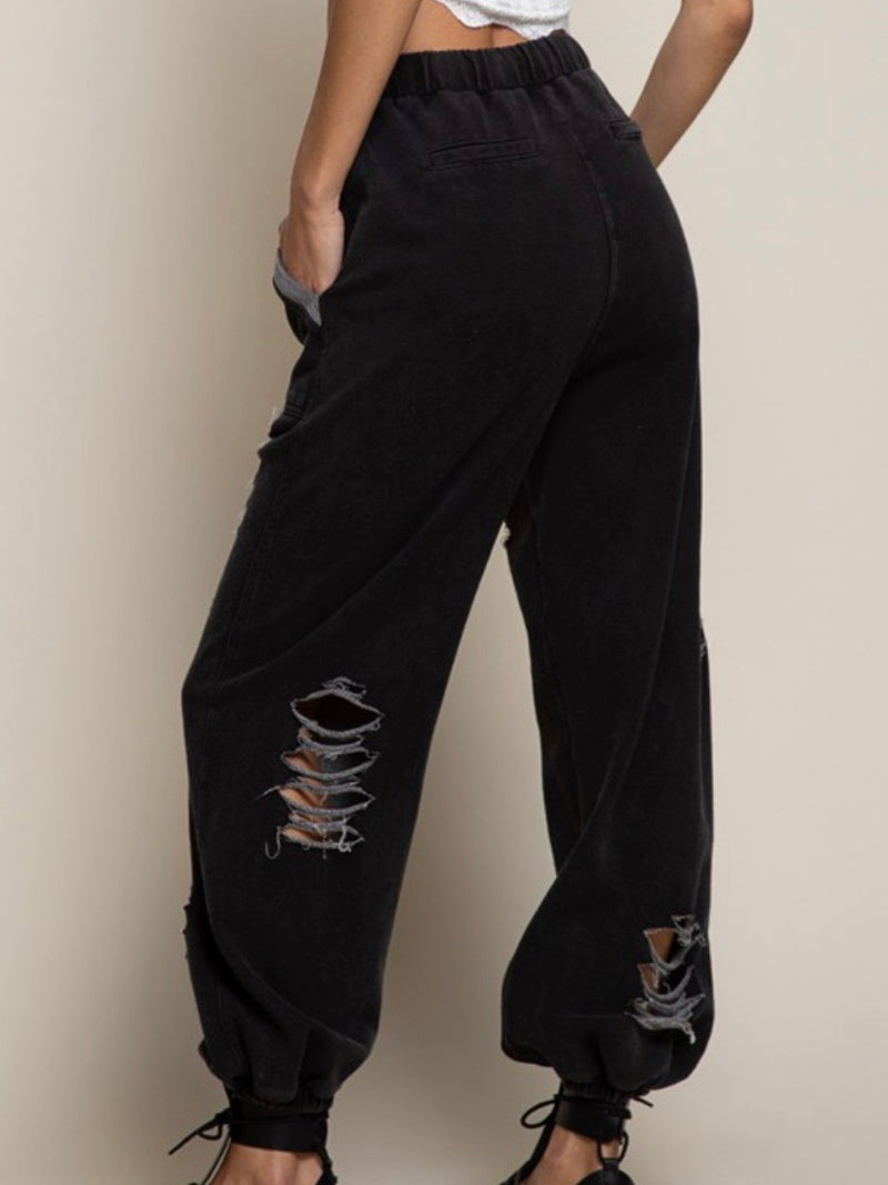 Black Distressed Jogger